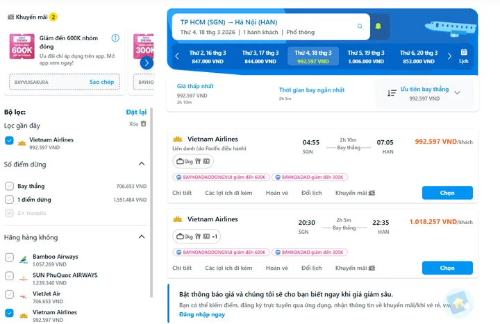 Bí quyết săn vé máy bay Vietnam Airlines tiết kiệm nhất