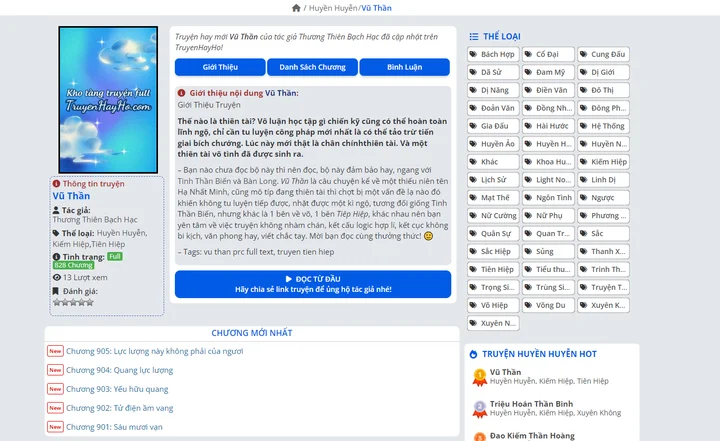 Review website đọc truyện miễn ph&iacute;: Truyện Hay Ho - Thỏa sức giải tr&iacute; với kho t&agrave;ng truyện khổng lồ