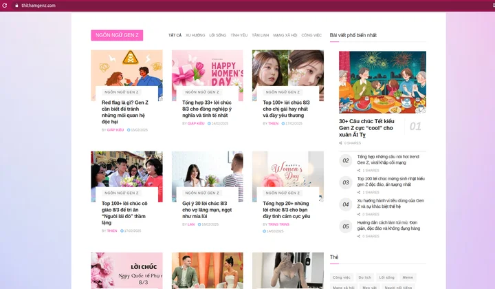 Review th&igrave; thầm Gen Z - website d&agrave;nh cho giới trẻ h&agrave;ng đầu
