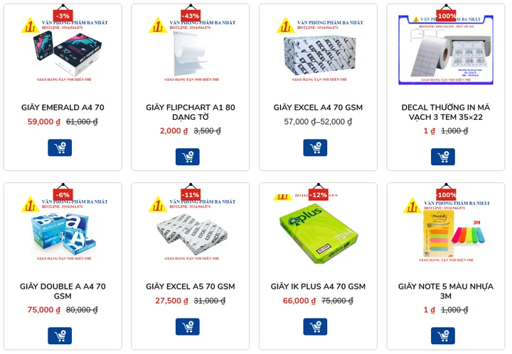 Review cửa h&agrave;ng văn ph&ograve;ng phẩm online gi&aacute; tốt nhất thị trường - Văn ph&ograve;ng phẩm Ba Nhất